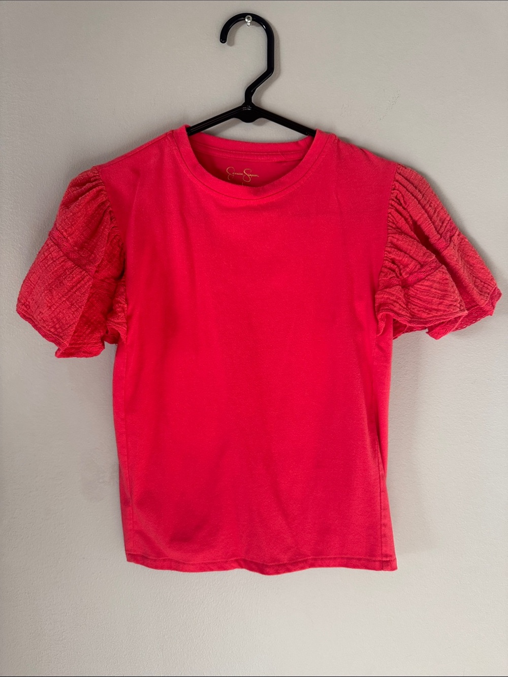 Jessica Simpson Hot Pink Puff Sleeve Tee
